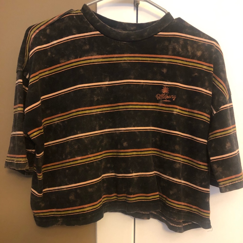 Billabong distressed striped shirt, super cute colors!